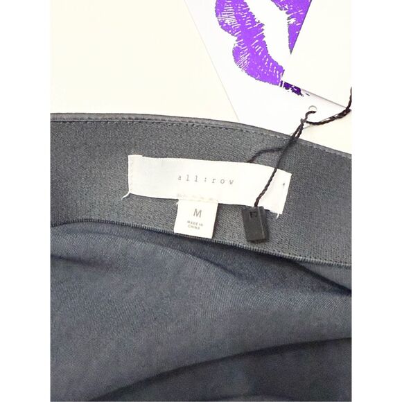 all:row Womens Charcoal Satin Baciami The Valerie Skirt Size Medium NWT - Picture 4 of 5